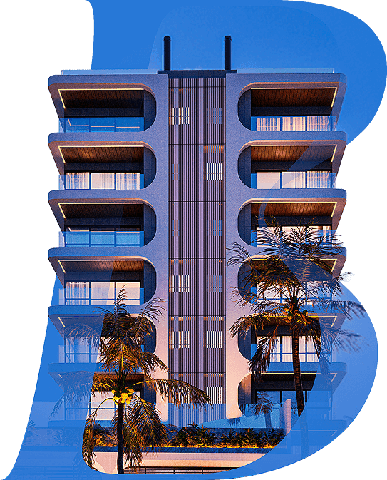 Fachada do Edifício BYOMA Frentemar dentro da letra B